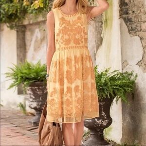 SUNDANCE Orange Embroidered Lace Sleeveless Dress Love At First Sight Boho 2